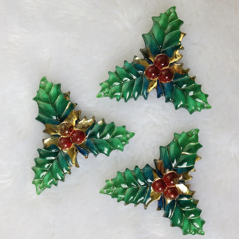 Embellishment Glue Craft - 8 sztuk 40x41mm żywica świąteczne liście