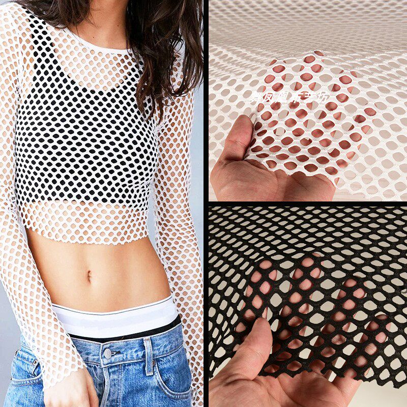 Crystal Mesh Fabric - Elastyczna, miękka tkanina siatkowa w romby,